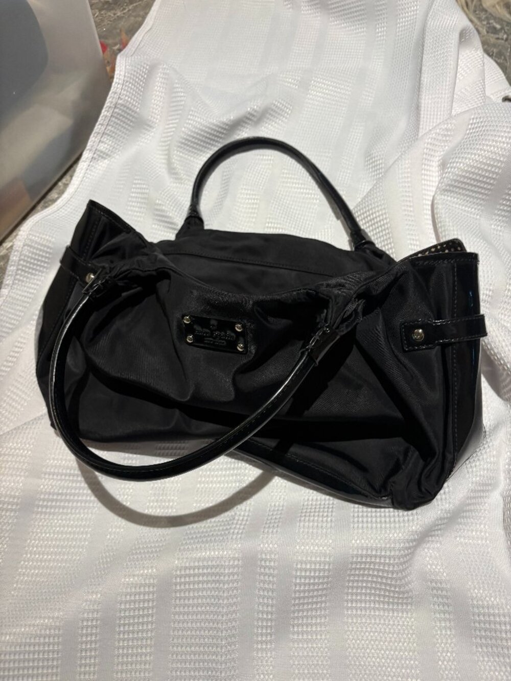 Kate Spade New York Nylon Shoulder Bag w/ Polka Dot Interior